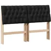 Image de vidaXL TÃªte de lit capitonnÃ©e Noir 160 cm Pin massif