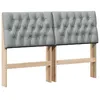 Image de vidaXL TÃªte de lit capitonnÃ©e Gris clair 150 cm Pin massif