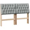 Image de vidaXL TÃªte de lit capitonnÃ©e Gris clair 140 cm Pin massif
