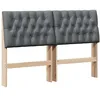 Image de vidaXL TÃªte de lit capitonnÃ©e Gris foncÃ© 140 cm Pin massif
