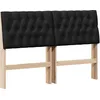 Image de vidaXL TÃªte de lit capitonnÃ©e Noir 140 cm Pin massif