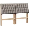 Image de vidaXL TÃªte de lit capitonnÃ©e Taupe 140 cm Pin massif