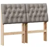 Image de vidaXL TÃªte de lit capitonnÃ©e Taupe 120 cm Pin massif