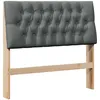 Image de vidaXL TÃªte de lit capitonnÃ©e Gris foncÃ© 100 cm Pin massif