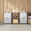 Image de vidaXL Ensemble de rangement cuisine 3 pcs Argent 180 x 50 x 92 cm