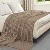 Image de Vidaxl Couvertures Ã Jeter 6 Pcs Camel 270 X 240 Cm Toison
