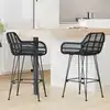 Image de Vidaxl Chaise De Bar 2 Pcs Noir 55 X 52 X 92 Cm Rotin Et MÃ©tal