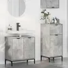 Image de vidaXL Ensemble de mobilier de salle de bain Plaid 2 pcs Gris bÃ©ton