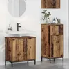 Image de Vidaxl Ensemble De Mobilier De Salle De Bain Plaid 2 Pcs Bois Ancien