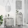 Image de vidaXL Ensemble de mobilier de salle de bain Plaid 3 pcs Gris bÃ©ton