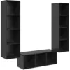 Image de vidaXL Ensemble de meubles TV 3 pcs ChÃªne noir 37 x 37 x 142.5 cm