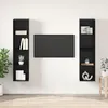 Image de vidaXL Meuble TV mural avec Ã©tagÃ¨re avec stockage 4 pcs ChÃªne Noir 37 x 37 x 72 cm