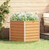 Image de Vidaxl Jardin SurÃ©levÃ© Marron Clair 129 X 129 X 77 Cm Acier GalvanisÃ©