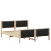 Image de vidaXL Cadre de lit Marron et noir 150 x 200 cm Bois massif en pin