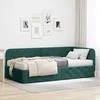 Image de vidaXL Cadre de lit d'angle avec matelas Vert foncÃ© 90 x 190 cm tissu