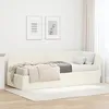 Image de vidaXL Cadre de lit d'angle avec matelas CrÃ¨me 80 x 200 cm Velours