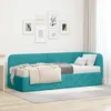 Image de vidaXL Cadre de lit d'angle avec matelas Turquoise 80 x 200 cm Velours