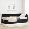 Image de vidaXL Cadre de lit d'angle avec matelas Noir 90 x 190 cm Velours