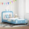 Image de Vidaxl Cadre De Lit Pour Enfants Avec TÃªte De Lit Bleu 90 X 200 Cm Pu