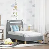 Image de vidaXL Cadre de lit pour tout-petit avec tÃªte de lit Gris clair