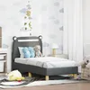 Image de vidaXL Cadre de lit pour tout-petit avec tÃªte de lit Gris foncÃ©
