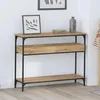Image de Vidaxl Table Console Avec ÃtagÃ¨re ChÃªne Artisanal 100 X 29 X 75 Cm