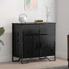 Image de vidaXL Buffet ChÃªne noir 79.5 x 35.5 x 74.5 cm Bois d'ingÃ©nierie