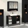 Image de vidaXL Armoire Miroir de Salle de Bain ChÃªne noir 65 x 20 x 60 cm