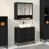 Image de vidaXL Meuble de Lavabo de Salle de Bain ChÃªne noir 65 x 33 x 60 cm