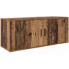 Image de vidaXL Meuble TV mural Montage mural Bois Ancien 100 x 34,5 x 40 cm