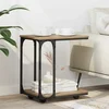 Image de vidaXL Table d'appoint avec Ã©tagÃ¨re ChÃªne artisanal 50 x 35 x 55,5 cm