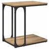 Image de Vidaxl Table D'appoint Avec ÃtagÃ¨re ChÃªne Artisanal 50 X 35 X 52 Cm