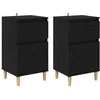 Image de vidaXL Cabinet de chevet avec tiroir 2 pcs ChÃªne noir 40 x 35 x 70 cm