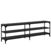 Image de vidaXL Meuble TV ChÃªne noir 160 x 30 x 50 cm Bois d'ingÃ©nierie et fer