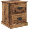 Image de Vidaxl Cabinet De Chevet Avec Tiroir Bois Ancien 39 X 39 X 47.5 Cm
