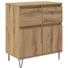 Image de Vidaxl Buffet ChÃªne Artisanal 60 X 35 X 70 Cm Bois D'ingÃ©nierie Et Fer