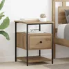 Image de Vidaxl Cabinet De Chevet Avec Tiroir ChÃªne Artisanal 40 X 42 X 56 Cm