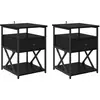 Image de vidaXL Cabinet de chevet avec tiroir 2 pcs ChÃªne noir 40 x 42 x 55 cm