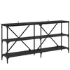 Image de vidaXL Table console avec Ã©tagÃ¨re ChÃªne noir 160 x 30 x 75 cm