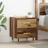 Image de Vidaxl Cabinet De Chevet Avec Tiroir Bois Ancien 40 X 35 X 47.5 Cm