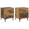 Image de vidaXL Cabinet de chevet 2 pcs Bois ancien 40 x 35 x 47,5 cm