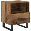 Image de vidaXL Cabinet de chevet avec tiroir Bois ancien 40 x 35 x 47.5 cm