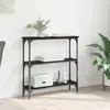 Image de vidaXL Table console avec Ã©tagÃ¨re ChÃªne noir 75 x 22.5 x 75 cm