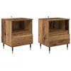 Image de vidaXL Cabinet de chevet avec tiroir 2 pcs Bois ancien 40 x 35 x 50 cm