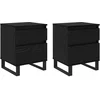 Image de vidaXL Cabinet de chevet avec tiroir 2 pcs ChÃªne noir 40 x 35 x 50 cm