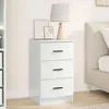 Image de vidaXL Cabinet de chevet avec tiroir Blanc brillant 38 x 38 x 66 cm