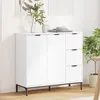 Image de vidaXL Buffet avec tiroir Blanc 89,5 x 33 x 82 cm Bois d'ingÃ©nierie