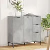 Image de vidaXL Buffet Gris bÃ©ton 89,5 x 33 x 82 cm Bois d'ingÃ©nierie