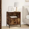Image de Vidaxl Table De Chevet ChÃªne FumÃ© 49 X 36 X 61 Cm Bois D'ingÃ©nierie