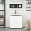 Image de vidaXL Armoire de lavabo de salle de bain avec stockage Blanc brillant